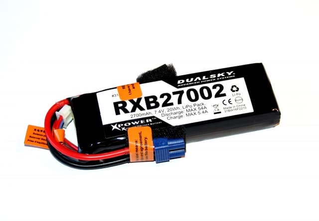 2s  2700mah - rx lipo - dualsky med måler