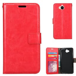 Lompakkokotelo 3-kortti Huawei Y6 2017 (MYA-L41)  - punainen