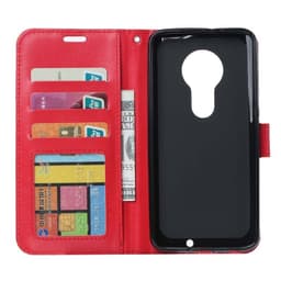 Lommebokdeksel 3-kort Motorola Moto G7 Plus (XT1965)  - RØD