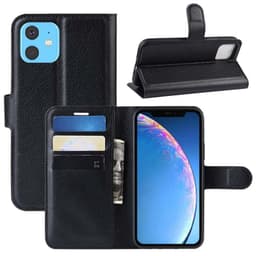 Kannettava lompakko PU 3 -kortti Apple iPhone 11 (6.1 ")  - musta