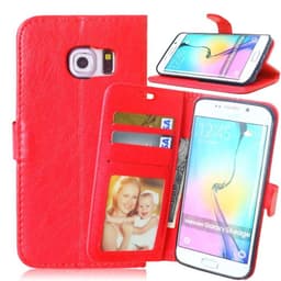Lompakkokotelo 3-kortti Samsung Galaxy S6 Edge (SM-G925F)  - punainen