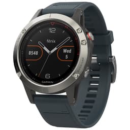 Garmin Fenix 5 multisportsklokke (sølv/mørk blå)