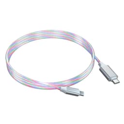 USB-C till USB laddkabel med LED i olika färger 1 meter