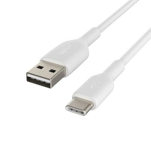 Belkin CAB001BT1MWH, 1 m, USB A, USB C, Hvid