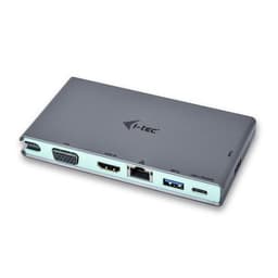 i-tec C31TRAVELDOCKPD, Langallinen, USB 3.2 Gen 1 (3.1 Gen 1) Type-C, 60 W, USB Type-C, 10,100,1000 Mbit/s, Harmaa, Turkoosi