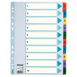 ESSELTE Register Mylar A4/1-10 Multifärgat