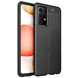 Samsung Galaxy A72 5G TPU Suojakuori Shell Litchi Texture - Svart