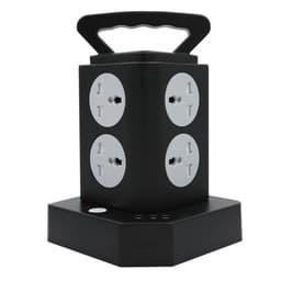 Kubformat grenuttag med 8 eluttag och 3 USB (2.4A) Svart