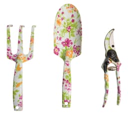 Planteringsredskap, blommigt mönster – 3 delar.