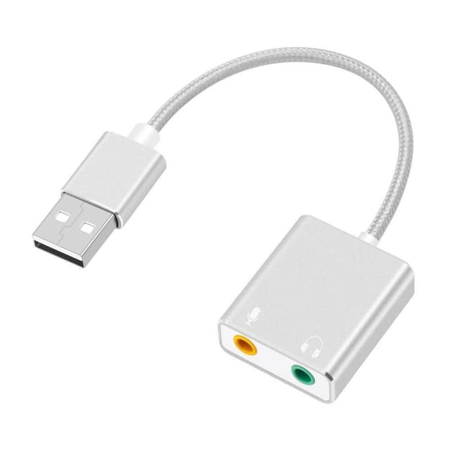 Eksternt lydkort USB 3.5 mm hodetelefon og mikrofonkontakt