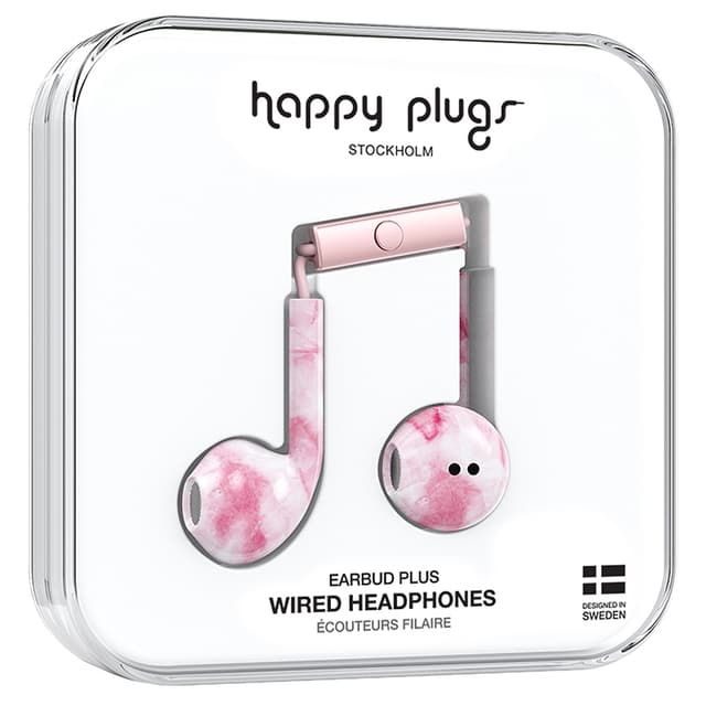 Happy Plugs Earbud Plus in-ear hörlurar (rosa