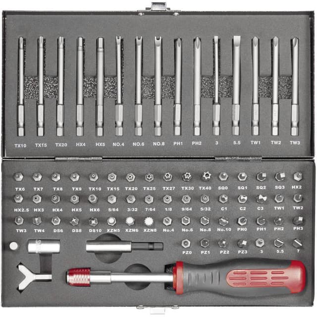 TOOLCRAFT HT02183 820952 Bit-Set 75 delar Spår