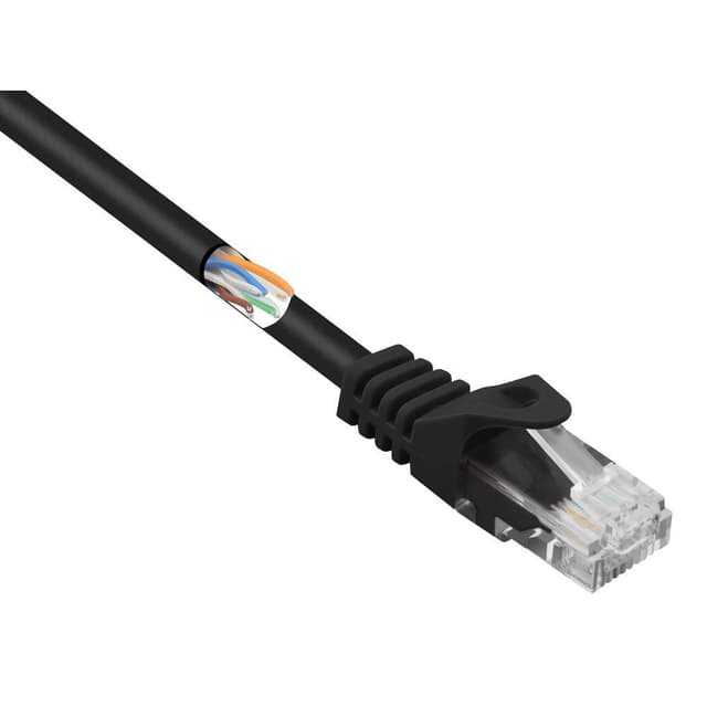 Basetech BT-1717480 RJ45 Nätverkkabel, Patchkabel CAT 5e U/UTP 10.00 m Svart med låsskydd 1 st