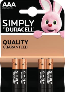 Duracell Simply AAA alkaliparistot (4 kpl)