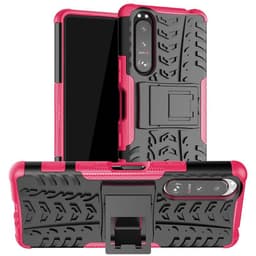 Iskunkestävä Suojakuori kotelo jalustalla Sony Xperia 5 III  - pinkk