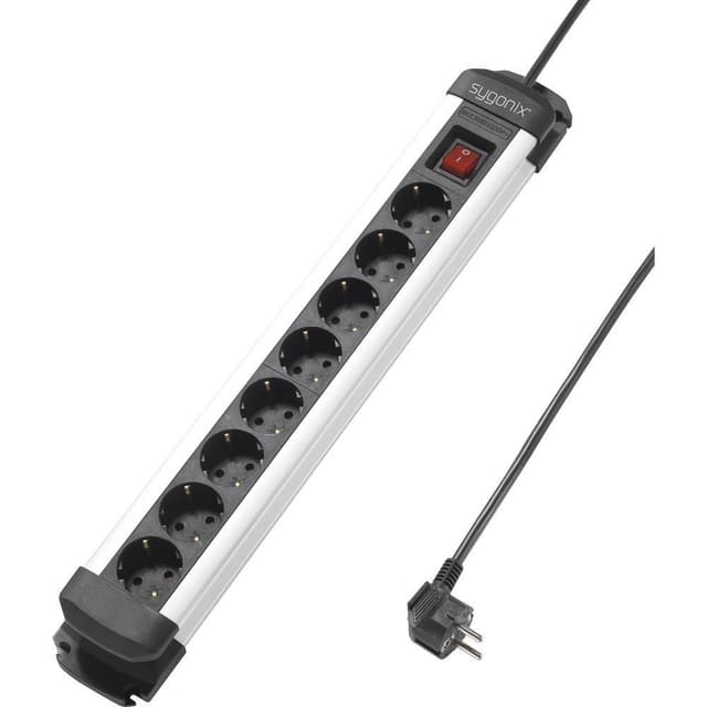 Sygonix SY-4538258 Grenuttag 8x Svart, Silver