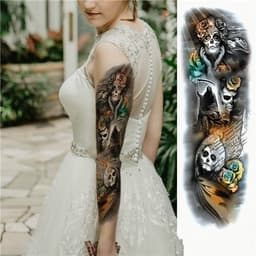 Tillfällig tatuering - Dödskalle/gul