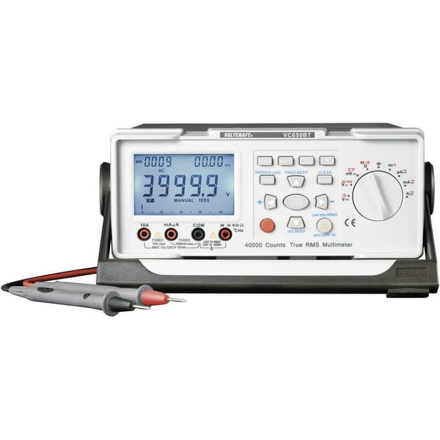 VOLTCRAFT VC650BT Bordsmultimeter digital CAT II 600 V Display (Beräkningar): 40000