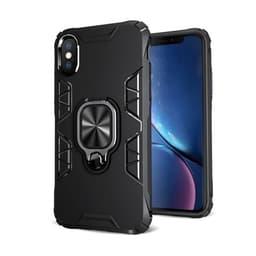 Shockproof TPU kuori rengaspidikkeellä iPhone X, Musta