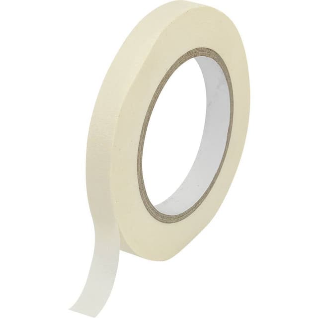 Kreppband TOOLCRAFT vit (L x B) 50 m x 12.5 mm gummi Innehåll: 1 rulle