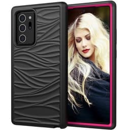 Matkapuhelimen kuori aaltokuviolla Samsung Galaxy Note20 Ultra Musta & Pinkki