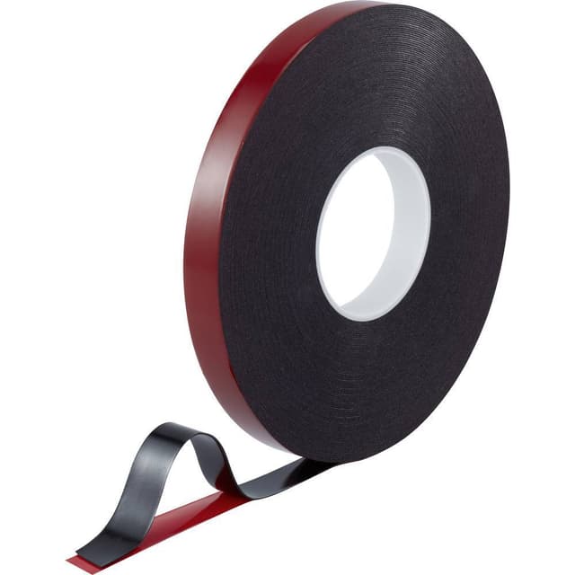 TOOLCRAFT 93038c185 93038c185 Dubbelsidiga tejp Röd/Svart (L x B) 30 m x 20 mm 1 st