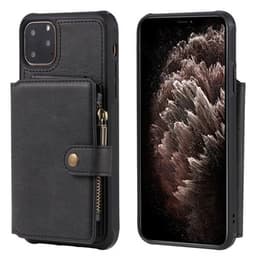 Shockproof Lompakkokotelo telineellä & mkolikkotaskulla iPhone 11 Pro Max, Musta