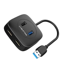 USB 3.1 keskitin 4-porttinen, 1-portti 5Gb/s ja 3-porttia 480 Mb/s, musta
