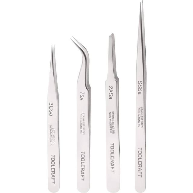 TOOLCRAFT 816747 Pincett-set 4 delar SS SA, 2a SA, 7