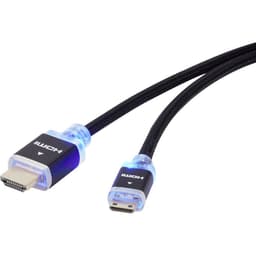 HDMI Anslutningskabel Med LED [1x HDMI hane - 1x HDMI hane C Mini]1.50 mSvartSpeaKa Professional