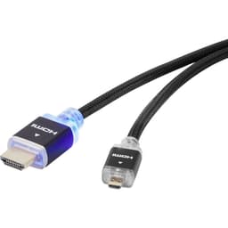 HDMI AnslutningskabelMed LED [1x HDMI hane - 1x HDMI hane D Mikro]3.00 mSvartSpeaKa Professional