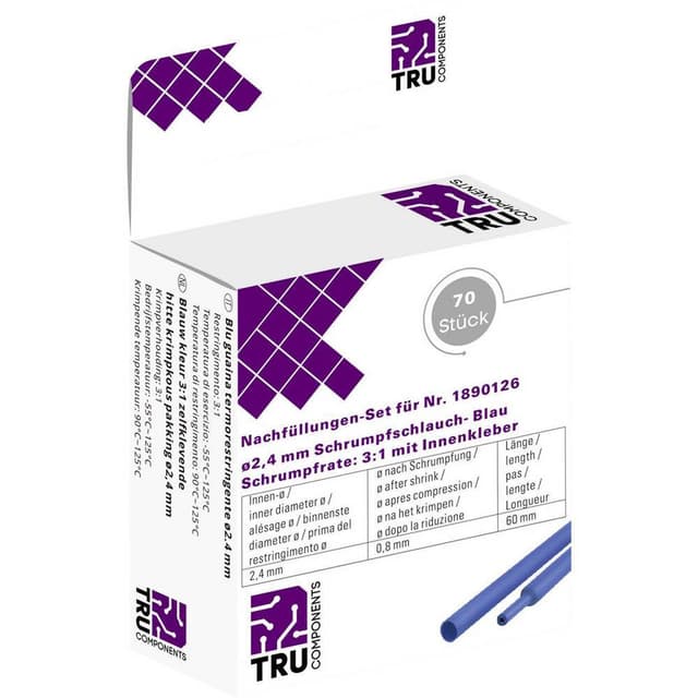 TRU COMPONENTS T1807CA007B Krympslang med lim Blå 2.40
