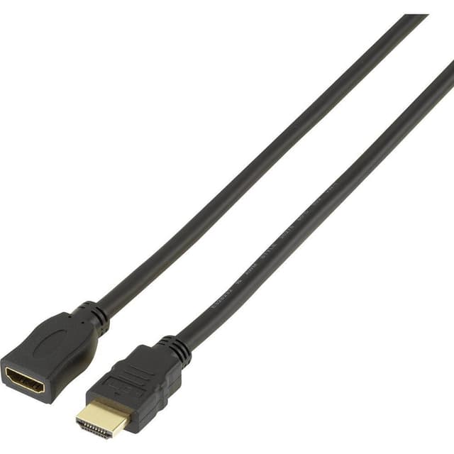 SpeaKa Professional HDMI Förlängningskabel 5.00 m SP-7870536 Audio Return Kanal, guldpläterad kontakt Svart [1x HDMI ha