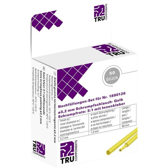 TRU COMPONENTS T1807CA007C Krympslang med lim Gul 3.20