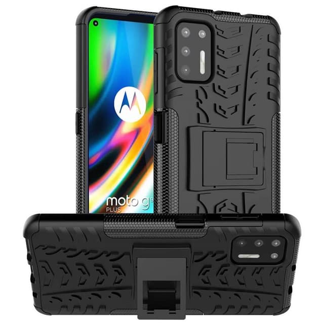 Støtsikker deksel med stativ Motorola Moto G9 Plus  - Svart