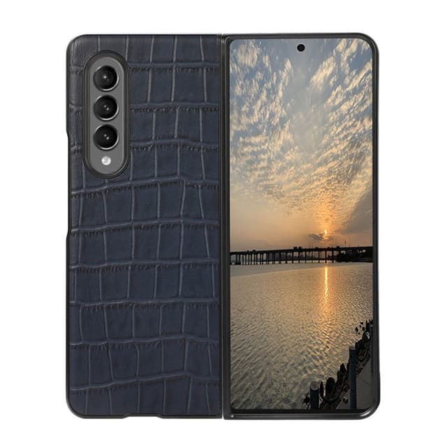 Krokotiilinahkainen kuori Samsung Galaxy Z Fold 3  - sininen