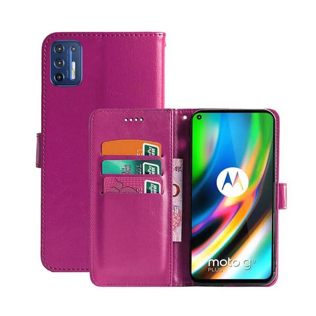 Lompakkokotelo 3-kortti Motorola Moto G9 Plus  - pinkki
