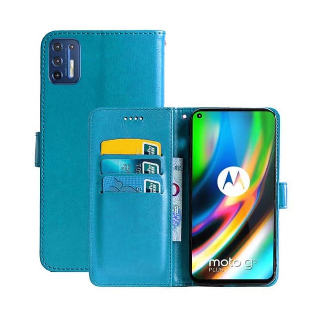 Lompakkokotelo 3-kortti Motorola Moto G9 Plus  - Vaaleansininen