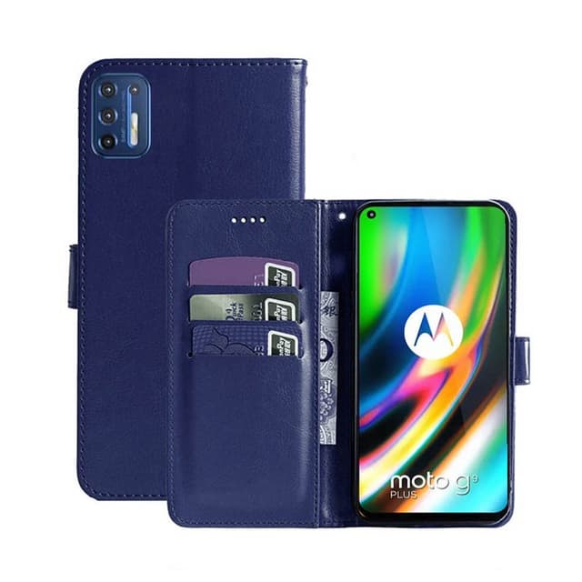 Lompakkokotelo 3-kortti Motorola Moto G9 Plus  - tumma