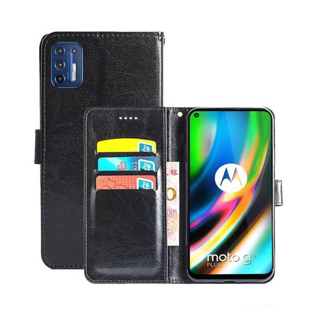 Lommebokdeksel 3-kort Motorola Moto G9 Plus  - Svart