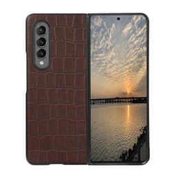 Krokotiilinahkainen kuori Samsung Galaxy Z Fold 3  - ruskea