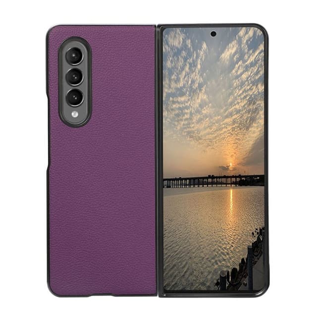 Läder skal Samsung Galaxy Z Fold 3  - Lila