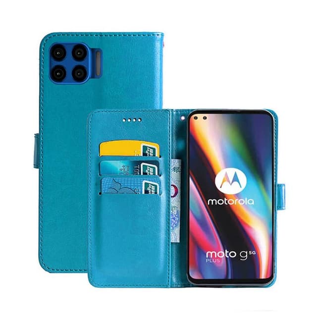 Lompakkokotelo 3-kortti Motorola Moto G 5G Plus  - Vaaleansininen