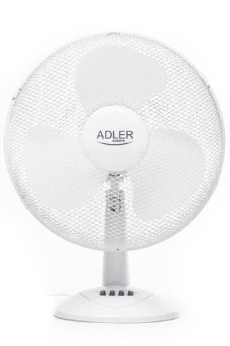 Adler AD 7304 Bordventilator, Antal hastigheder 3, 45 W, Oscillation, Diameter 40 cm, Hvid