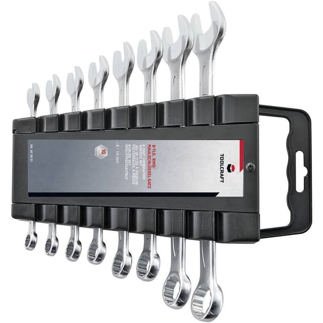 Ringskruvnyckelsats 8 delar 8 - 19 mm TOOLCRAFT 820901