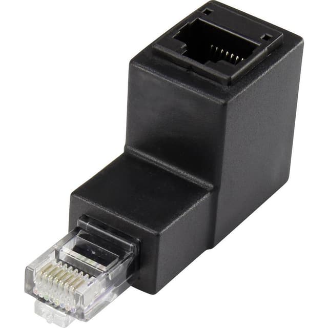 RJ45 Nätverk Adapter CAT 5e 90° nedåt vinklad [1x RJ45