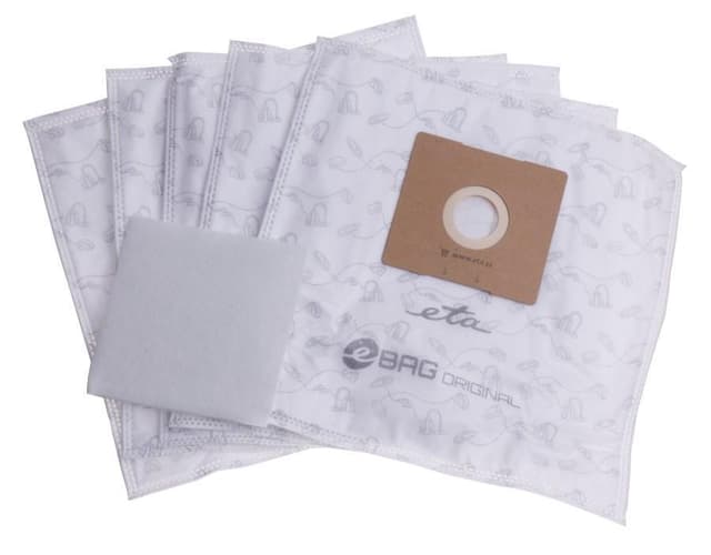 ETA Støvsugerposer Originalt ETA960068000 tilbehørssæt, 5 + mikrofilter 155x145 mm stk., Passer til alle ETA, Gallet -støvsugere og andre (listen vedhæftet)