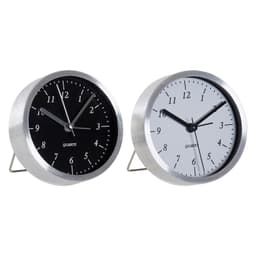 Pöytäkello DKD Home Decor Vekkerklokke Aluminium Krystall (2 pcs) (9.2 x 4 x 9.2 cm)