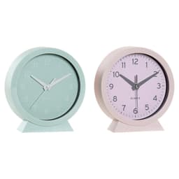 Pöytäkello DKD Home Decor Rosa Mint PVC (2 pcs) (15.5 x 4 x 16.5 cm)