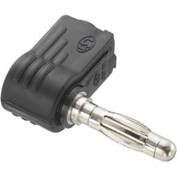 Banankontakt kontakt, vinklad, stift-Ø: 4 mm svart 1